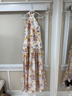 aqua blu joan halter tiered maxi dress NWT Anthropologie Aqua Blu Joan Halter Tiered Maxi Dress Size L US Size 8 Sexy!